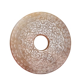 Vintage Chinese Hetian Jade Carved Jade Bi Statue