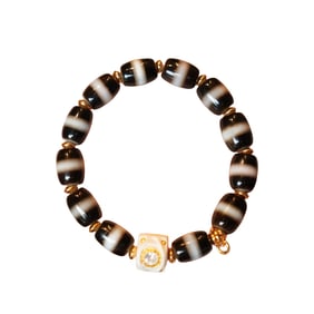 Old Tibetan Sky Eye DZI Agate Beads Bracelet