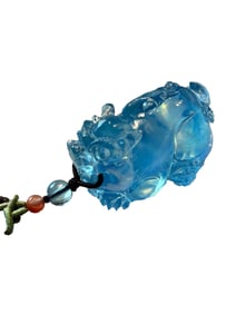 Beautiful Natural Aquamarine Carved Fortune Pixiu Pendant