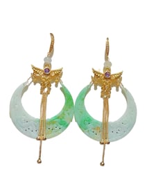 A Pair Exquisite Jadeite Earrings