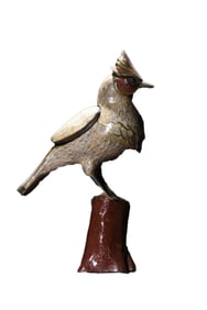 Vintage Chinese Gilt Gold Copper Cloisonne Bird Incense Burner