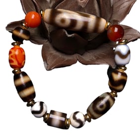 Hand Woven Tibetan DZI Agate Beads Bracelet