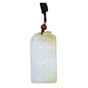 Superb Chinese Hetian Jade Low Relief Fortune Horse Design Pendant