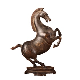 Vintage Chinese Bronze Fortune Horse Statue