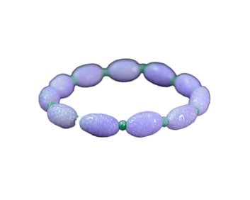 Hand Woven Exquisite Purple Jadeite Beads Bracelet