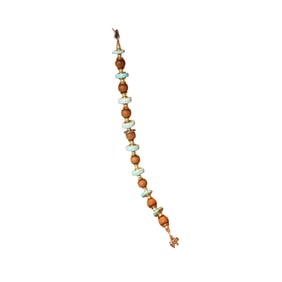 Hand Woven Sandalwood & Turquoise Beads Bracelet