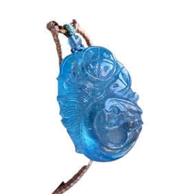 Beautiful Natural Aquamarine Carved Fortune Horse Pendant