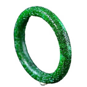 Inside Diameter 59mm Exquisite Green Jadeite Bracelet