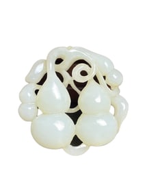 Chinese Natural Hetian Jade Carved Gourd Pendant