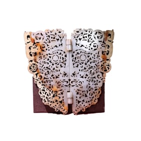 Openwork Vintage Chinese Hetian Jade Carved Fortune Dragon Jade Bi Statue