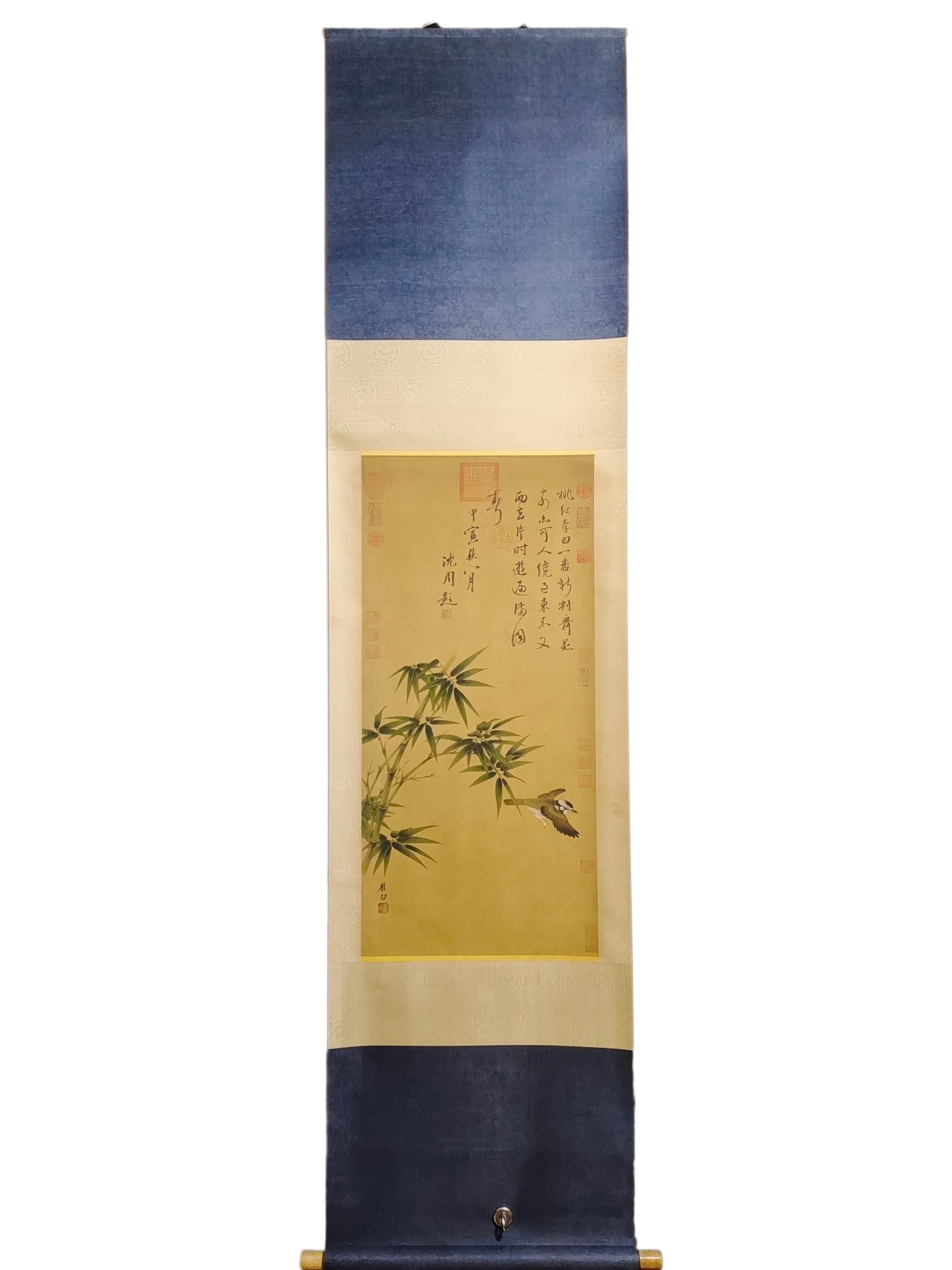 Chinese Watercolour On Silk Fortune Bmaboo Design Painting: Chinese Watercolour On Silk Fortune Bmaboo Design Painting Dimension: 2170 x 540 (mm)85.43 x 21.26 (inches)Dimension: 910 x 420 (mm)35.83 x 16.53 (inches)