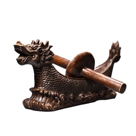 Vintage Chinese Copper Dragon Boat Traditional Chinese Medicine Tools