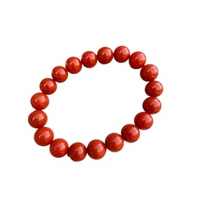 Hand Woven Chinese Nanhong Agate Beads Bracelet