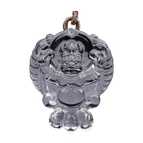 Beautiful White Crystal Carved Divine Bird Suparna Pendant