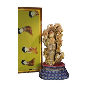 Superb Vintage Chinese Tianhuang Stone Carved Kwan-yin Statue