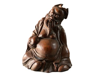 Vintage Chinese Bamboo Carved Figure Statue