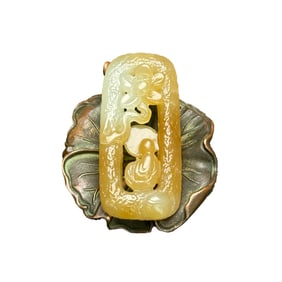 Chinese Hetian Jade Carved Buddha Pendant