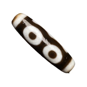 Old Tibetan 3 Eyes DZI Agate Lucky Pendant