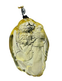 Beautiful Yellow Crystal Carved Heavenly Ghostcatcher Pendant