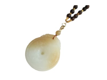 Chinese Natural Hetian Jade Carved Lucky Pendant