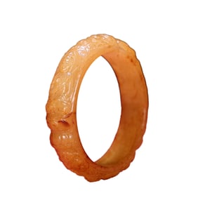 Inside Diameter 60mm Vintage Chinese Hetian Jade Bracelet