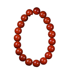 Hand Woven Chinese Nanhong Agate Beads Bracelet