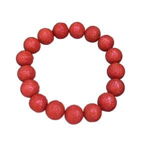Hand Woven Chinese Nanhong Agate Beads Bracelet