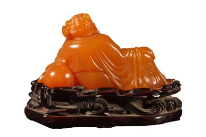 Superb Vintage Chinese Tianhuang Stone Carved Figure Statue