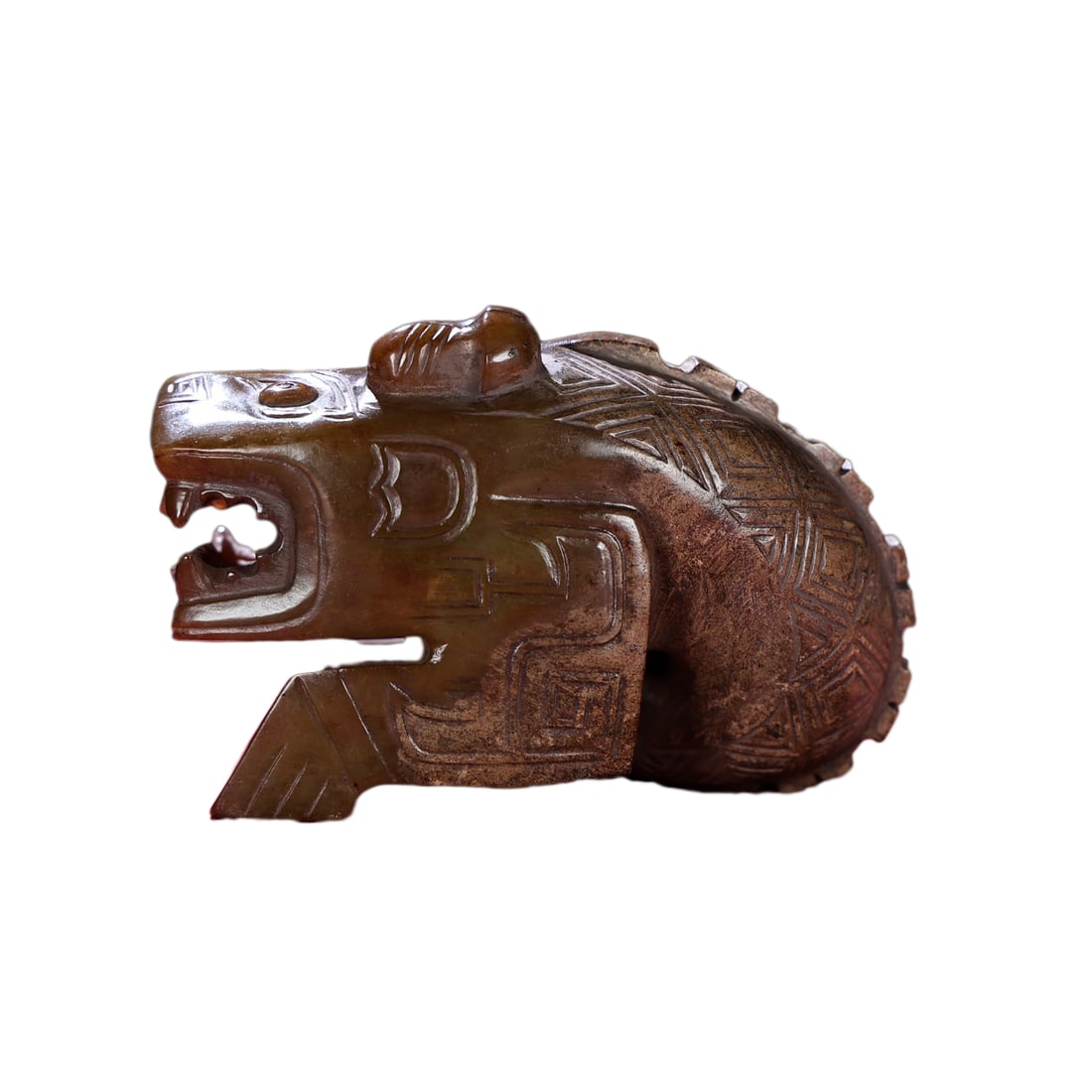 Vintage Chinese Hetian Jade Carved Fortune Beast Statue (1 of 9)