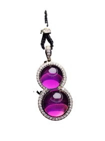 Beautiful 925 Silver Inlay Amethyst Lucky Gourd Pendant