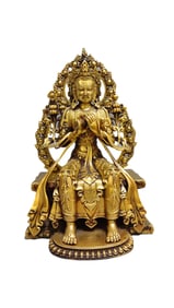 Old Tibetan Gilt Gold Copper Buddha Statue