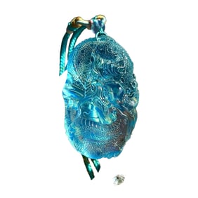Beautiful Natural Aquamarine Carved Fortune Dragon Pendant