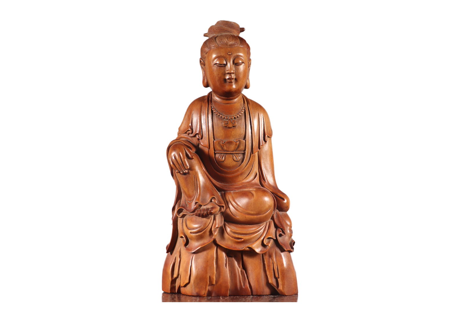 Vintage Chinese Sandalwood Carved Kwan-yin Statue (1 of 9)