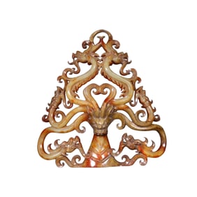 Superb Vintage Chinese Hetian Jade Carved Fortune Dragon Statue