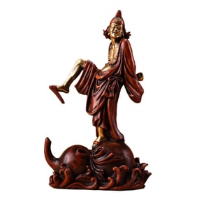 Chinese Gilt Gold Copper Figure Statue - Ji Gong