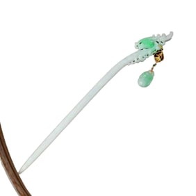 Exquisite Jadeite Carved Phoenix Hair Decoration