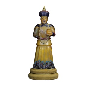 Superb Vintage Chinese Tianhuang Stone Carved Emperor Statue