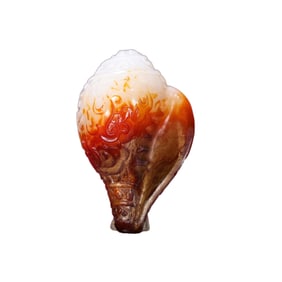 Superb Vintage Chinese Hetian Jade Carved Conch Statue