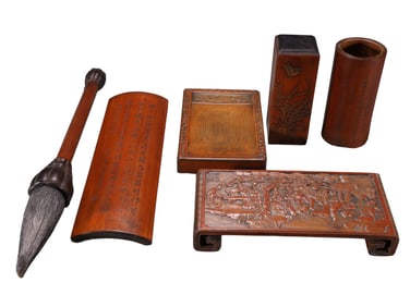 A Set Vintage Chinese Bamboo Writing Instrument