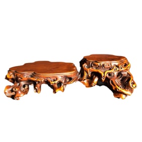 Vintage Chinese Boxwood Wood Carved Base