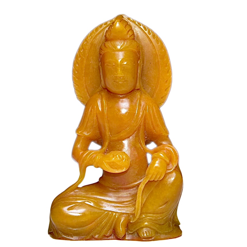 Vintage Chinese Tianhuang Stone Carved Kwan-yin Statue (1 of 10)