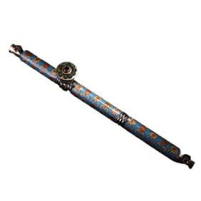 Vintage Chinese Copper Cloisonne Tobacco Pipe