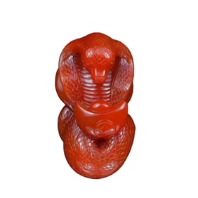 Superb Chinese Nanhong Agate Carved Snake Pendant