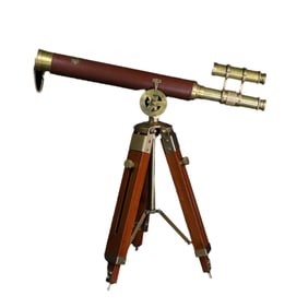 Vintage Copper Telescope Statue