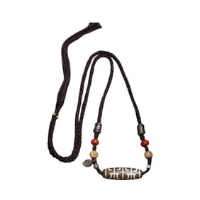 Hand Woven Tibetan Sky Eye DZI Agate Lucky Pendant