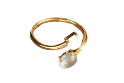 Exquisite 18K Gold Inlay Jadeite Ring