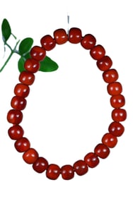 Superb Chinese Nanhong Agate Beads Bracelet