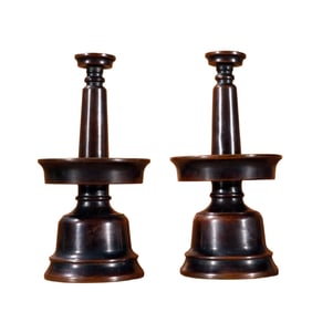 A Pair Vintage Chinese Copper Candlestick