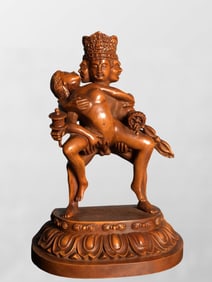 Old Chinese Boxwood Wood Carved Figure Statue