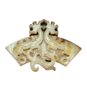 Superb Vintage Chinese Hetian Jade Carved Dragon Statue